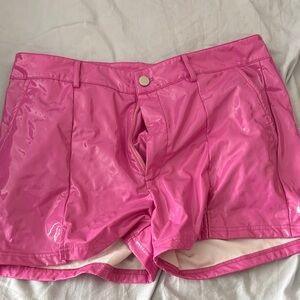 Men’s pink party fun latex like shorts SHEIN large